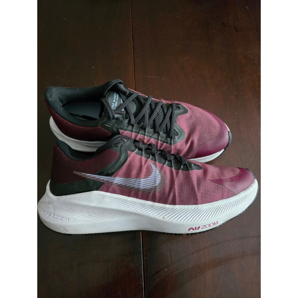 Nike Zoom Winflo Running Shoes Burgundy Black White Sneakers Mens 7 Womens 8.5